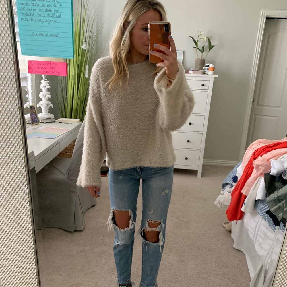 Ivory Eyelash Sweater